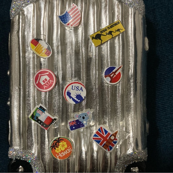 Anthropologie Jetsetter Suitcase Glass Ornament NWT - Picture 6 of 9